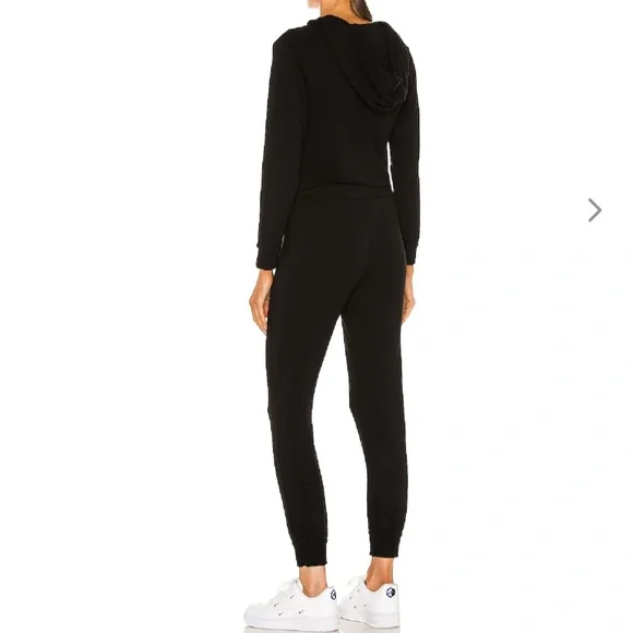 MONROW Revolve Supersoft Fleece Hooded Jumpsuit - Black - Size Small - Picture 3 of 16